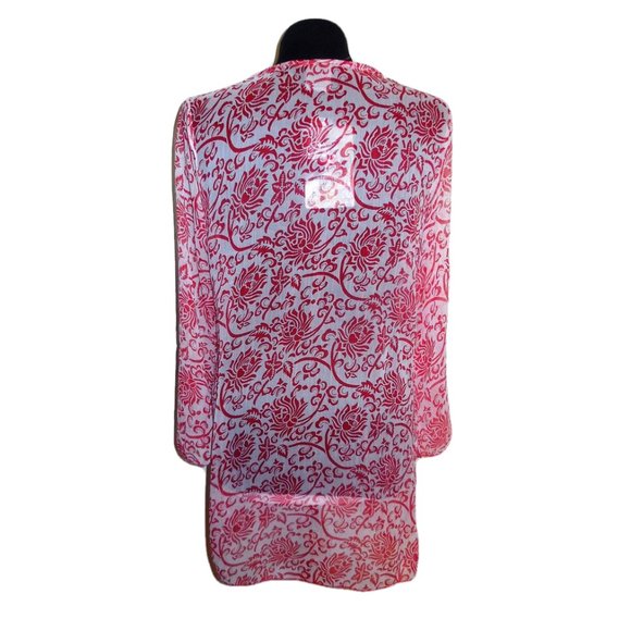 Tunic Sheer Chiffon Blouse Long Sleeve NEW summer top shirt beach cover up - Picture 3 of 4